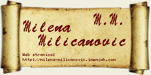Milena Milicanović vizit kartica